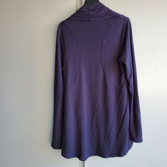 Market & Spruce Drape Asymmetrical Top Deep Blue Side Zipper Womens Size M - Picture 4 of 7